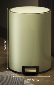 DDS - 不銹鋼腳踏式垃圾桶(荳蔻綠)(尺寸:8L-30*22.5CM)#N164_016_251