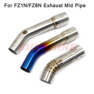 Slip on Exhaust Motorcycle Middle Pipe Motorcross Racing Connection Tube Half Blue Steel For YZF FZ1