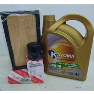 TOYOTA COLLORA CROSS 1.8 , ALTIS ZRE211 2022y OIL FILTER + AIR FILTER + KOYOMA 0W20 FULLY SYNTHETIC 