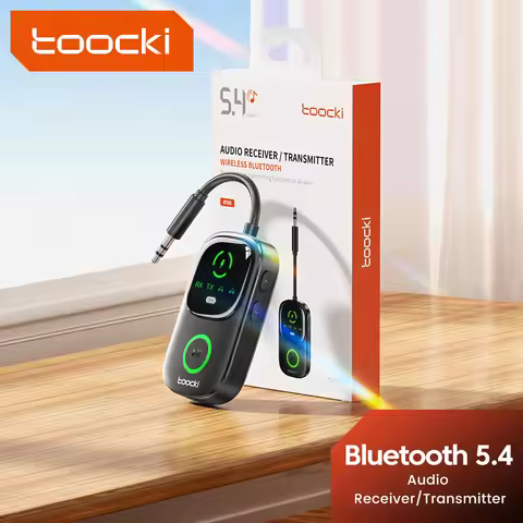 Toocki BT05 Bluetooth 5.4 AUX Receiver Transmitter for TV PC Airplane Car LED Display 3.5mm Audio Ad