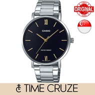 [Time Cruze] Casio MTP-VT01 Minimalistic Analog Quartz Stainless Steel Black Dial Men Watch MTP-VT01