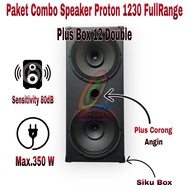 Paket Combo Speaker Proton 1230 Fullrange Dan Box 12 Inch Double + Tutup Speaker 12 Inch