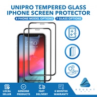 UniPro Tempered Glass Screen Protector iPhone 15 / 14 / 13 Plus Pro Pro Max Black Full Coverage Clea
