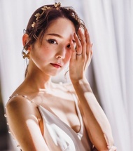 黃銅花頭禮服新娘髮飾品