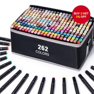 262-Piece Double-Ended Markers Set – Alcohol & Water-Based, Washable, Multi-Surface Art Supplies