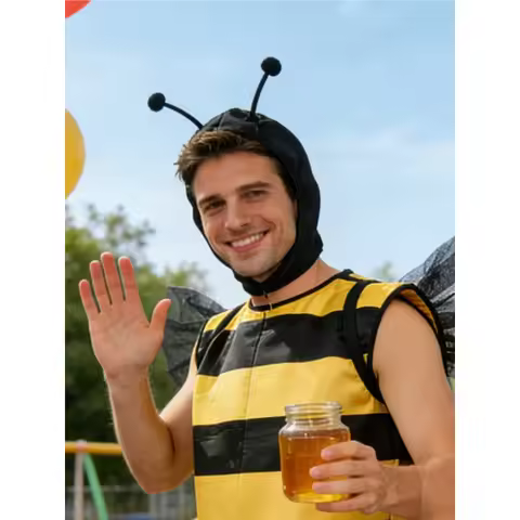 Bee Ladybug Bodysuit Costume for Men Halloween Carnival Cosplay Party Outfit