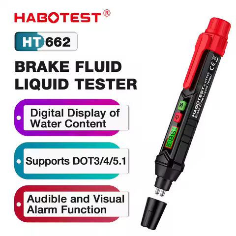 HABOTEST HT662 Brake Fluid Liquid Oil Tester DOT3 DOT4 DOT5.1 Compatible Oil Content Analyzer Meter 