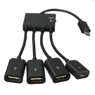 9DB - Multifunction Micro USB OTG Hub 4 in 1 Data Cable & Charge - M3H4 - Black