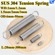 [LY-XHLH] 304 Stainless Steel, Tension Spring, Tension Spring with Hook (WD1mm/1.2mm/1.5mm/2mm/3mm *