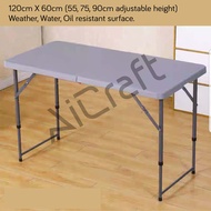 🍀 [SG STOCK] Foldable Table HDPE Portable 120*60 cm Heavy Duty Adjustable Height Folding Strong Stable Sturdy Outdoor 🍀