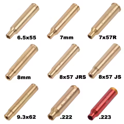 Tactical Red Laser Bore Sight Training Bullet Brass Bore sighter Caliber 12GA .223 .303 300WIN 6.5x5
