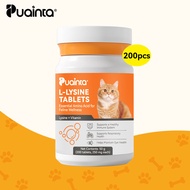 PUAINTA L-Lysine Cat Supplement Tablets for FVR Cold Flu Defense Immunity Support Relieves Sneezing