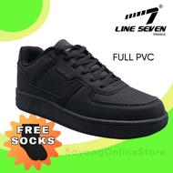 Line7 7977 BK Kasut Hitam PVC Black PVC Sneakers Shoe Casual Shoe Outdoor Shoe Line 7