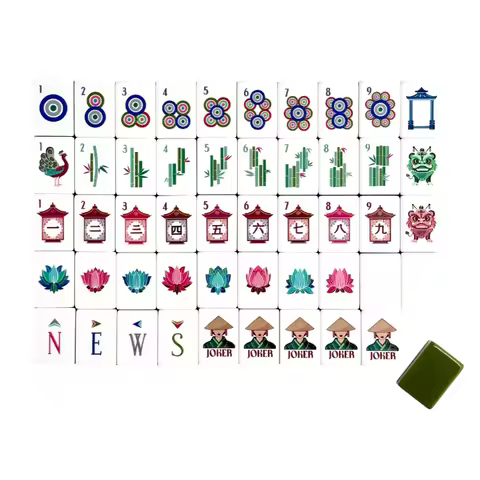 Luxury Olive Green Taupe American Mahjong Tiles Set 160 Standard Four Layer Acrylic Engraved Nature 