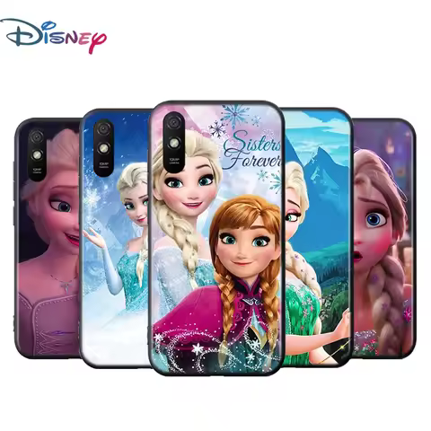 Frozen Elsa For Xiaomi Redmi 9A 9C 9AT 10C 9 9T 10 12C 13C 8 12 K60 A1 K50 K40 5G Black Soft TPU Pho