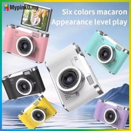 Mypink 4K Digital Camera 48MP Resolution 8x Digital Zoom 180° Flip Screen Selfie Camera Student CCD 