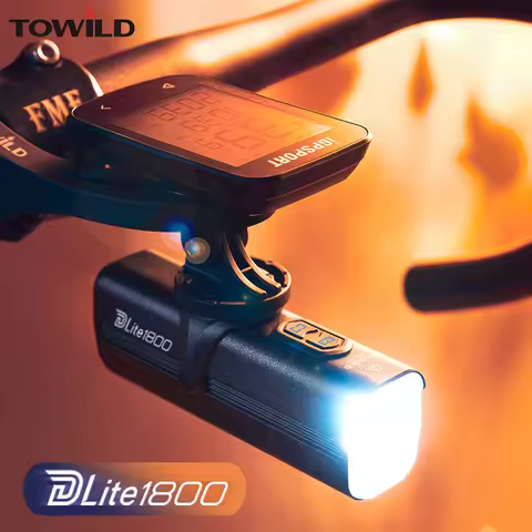 TOWILD DLite 1800LM Bicycle Lights Focus/Flood Beam Switch Smart Bike Light 5000mah Rechargeable Pow