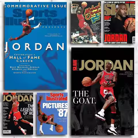 Basketball God Michael Jordan magazine cover Poster Art Print Anime Style Home Decor Ideal Gift Perf