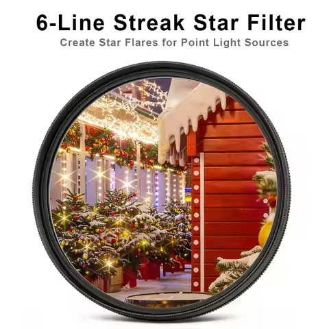 6 Line Star Lens Filter 49 52 55 58mm 62mm 67mm 72mm 77mm 82mm for Nikon Canon Sony SLR Micro-Single