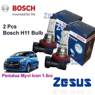 Mentol Lampu Zesus Bosch Osram Halogen Headlamp Yellowish Bulb H11 12v - Perodua Myvi Icon 1.5cc