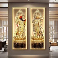 Lukisan Porcelain Painting Diamond Kwan Kong Dewa Perang Buddhist Painting Dewa Cina LED