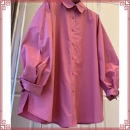 Ready Stock Baju Raya 2023 Long-Sleeve Shirt Women's New Korean Style Loose Fit Slimming Shirt Casua