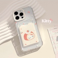 HP Kitty Simple Aesthetic Strawberry Card Holder Case Samsung 0 A37 A57 5G A07 A17 A56 A36 A26 A16 A