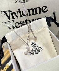 (有現貨！不用提問🙏🏻) 2026春夏補貨 經典款 Vivienne Westwood CALLIOPE PENDANT 925銀 水鑽土星 項鍊 項鏈 頸鍊 頸鏈 (保証正貨及全新) 銀色 專櫃價2