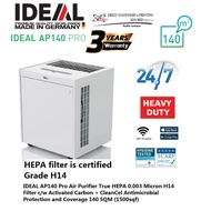 IDEAL AP140 Pro Air Purifier Coverage 140 SQM (1500sqf) True HEPA 0.003 Micron H14 Filter c/w Activa