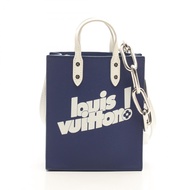 【มือสอง】 หลุยส์ วิตตอง LOUIS VUITTON กระเป๋าโท้ท Sac Plat XS Everyday LV 2WAY M80841 สีกรมท่า/สีขาว 