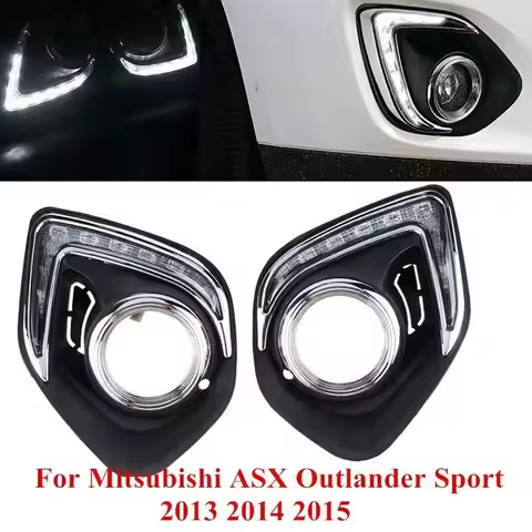 2PCS/Set LED DRL Daytime Running Lights Daylight Waterproof Fog Head Lamp For Mitsubishi ASX 2013 20