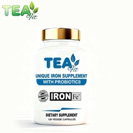 TEAfit Iron Supplement with Probiotics,+Vitamin C +folate +Vitamin B12,120 Veggie Capsules
