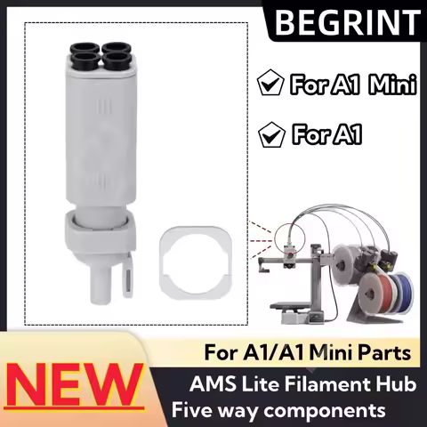 For Bambu Lab 3D printer AMS Lite Filament Hub Five way components switch consumables multi-color pr