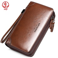 LouisWill Wallet for Men Long Wallet Dompet Lelaki Kulit original Beg Duit Lelaki panjang Money Bag 