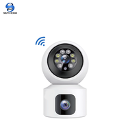 South Ocean Wifi/4G Sim Card Dual Lens 5MP Wireless CCTV Camera Motion Detection Color Night Vision Security Camera 360 CCTV Connect Phone