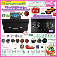 SENZ ENZO SZ-CH8360AC Cooker Hood Nano Coating / SENZ RUBY SZ-GS980FL Gas Stove intelSync | Free Gif