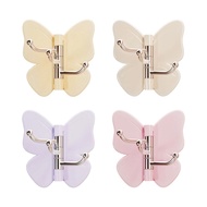 Kitty Butterfly Rotating individual Adhesive Hooks Butterfly Clasp Bathroom Corner Hook with 3-Hook 