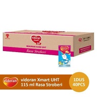 Liquid Milk UHT Strawberry Vidoran Xmart Strawberry (115 ML)_1 Box Of 40pcs