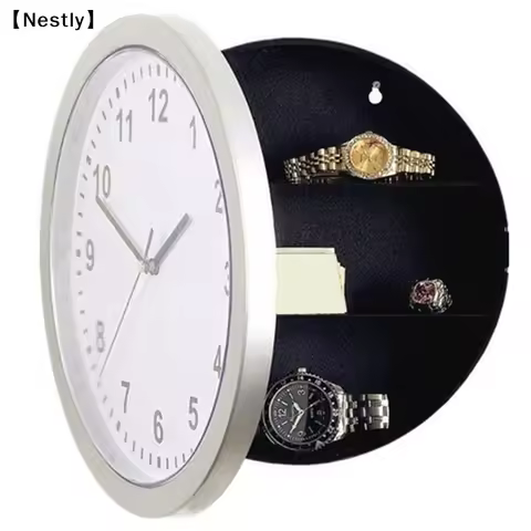 Vintage Wall Clock Home Decoration Safe Box Hidden Secret Storage Box Wall Clock Safe Money Jewelry 