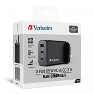 Verbatim 3 port 65w pd 3.0 &amp; qc 3.0 Gan USB充電器🔥實體門市自取/順豐到付即日發🔥