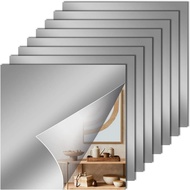[5799] 29Pcs Acrylic Flexible Mirror Sheets, Mirror Tiles Self Adhesive Square Cuttable Mirror Wall Stickers