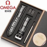 2024♕✽ XIN-C时尚4 for/Omega/Diefei genuine leather watch strap original Seamaster Speedmaster men and women butterfly buckle original pin buckle