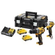 ชุดสว่านและไขควงกระแทกไร้สาย (พร้อมแบตเตอรี่) DEWALT DCK2111L2T-B1 12 โวลต์ (1253055)