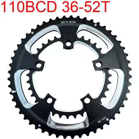 36T 52T 110 BCD Road Bike Chainwheel 52 Gear Double Chain Ring Track Bicycle 110BCD Crown