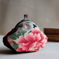 8公分圓弧口金包 復古花卉日式元寶包