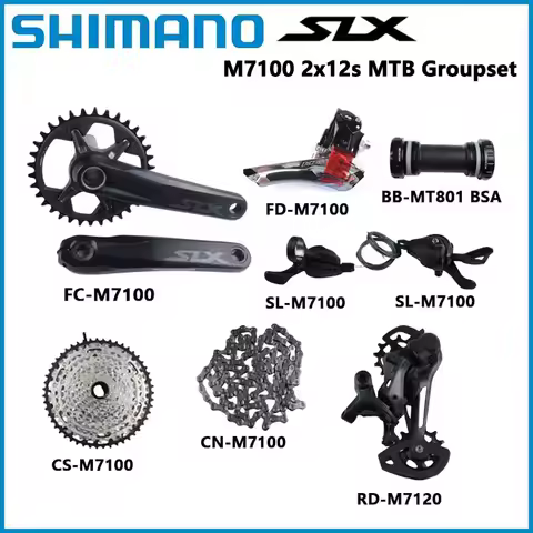 SHIMANO M7100 2x12s SLX MTB Groupset 170MM 175MM 32T 34T Cassette 10-45T Shifter 12speed K7 10-51T B