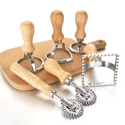 Stainless Steel Cookies Cutter Set Pasta Press Kitchen Attachment Kit Ravioli Maker Mold Tool Raviol