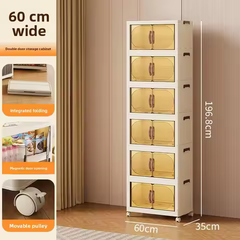Household clothes storage cabinet Installation-free storage cabinet Multi-layer wardrobe Foldable pl