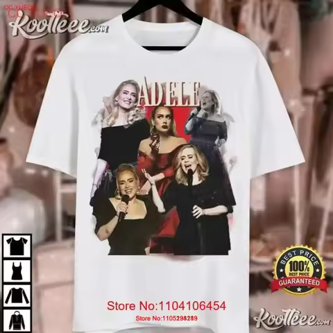 Adele Bootleg 90s Vintage Classic Pop Music T Shirt S 3XL For Fans Washed Versatile Soft fashion hom