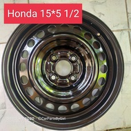 (ราคาต่อวง)ล้อกะทะขอบ15 #ดุม56.1 #4รู100 #15x5-1/2 เก็บสีใหม่ #ล้อกะทะHonda   *** ต้องการล้อพร้อมยาง ทักหาแม่ค้าได้ค่ะ